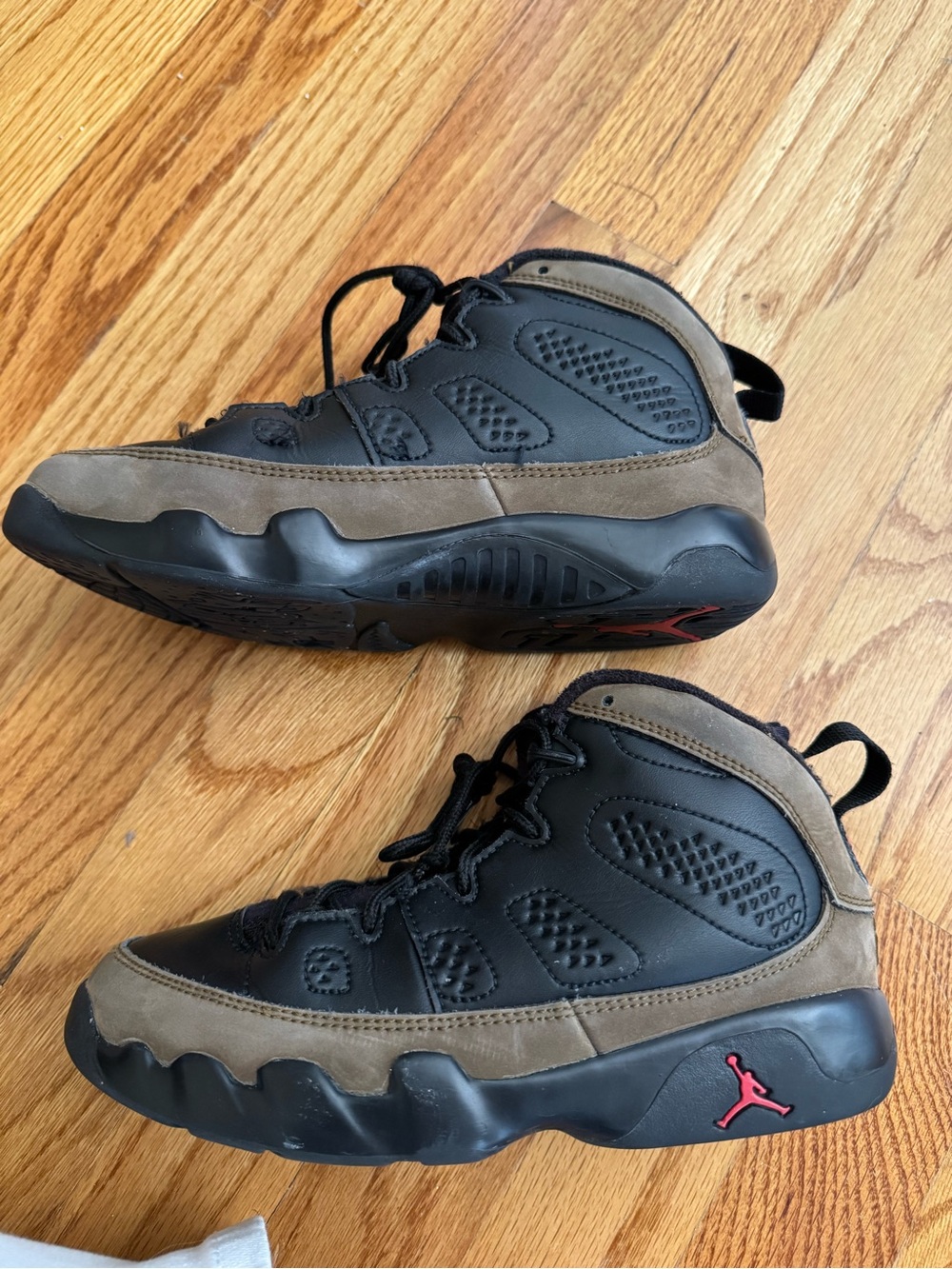 Air Jordan 9 Retro Olive Kids Brown and Black